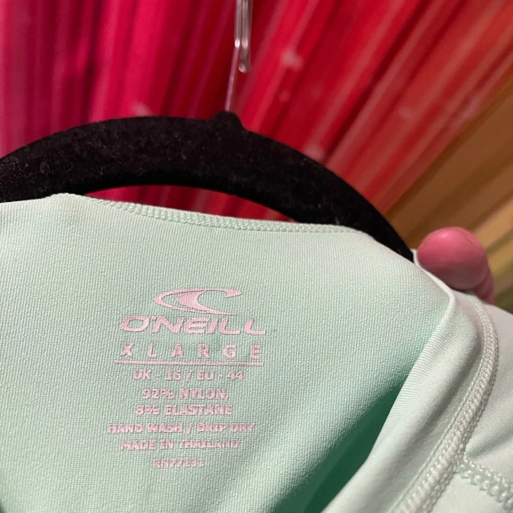 O'Neill Green and White Women's Swim Top - Picture 6 of 6